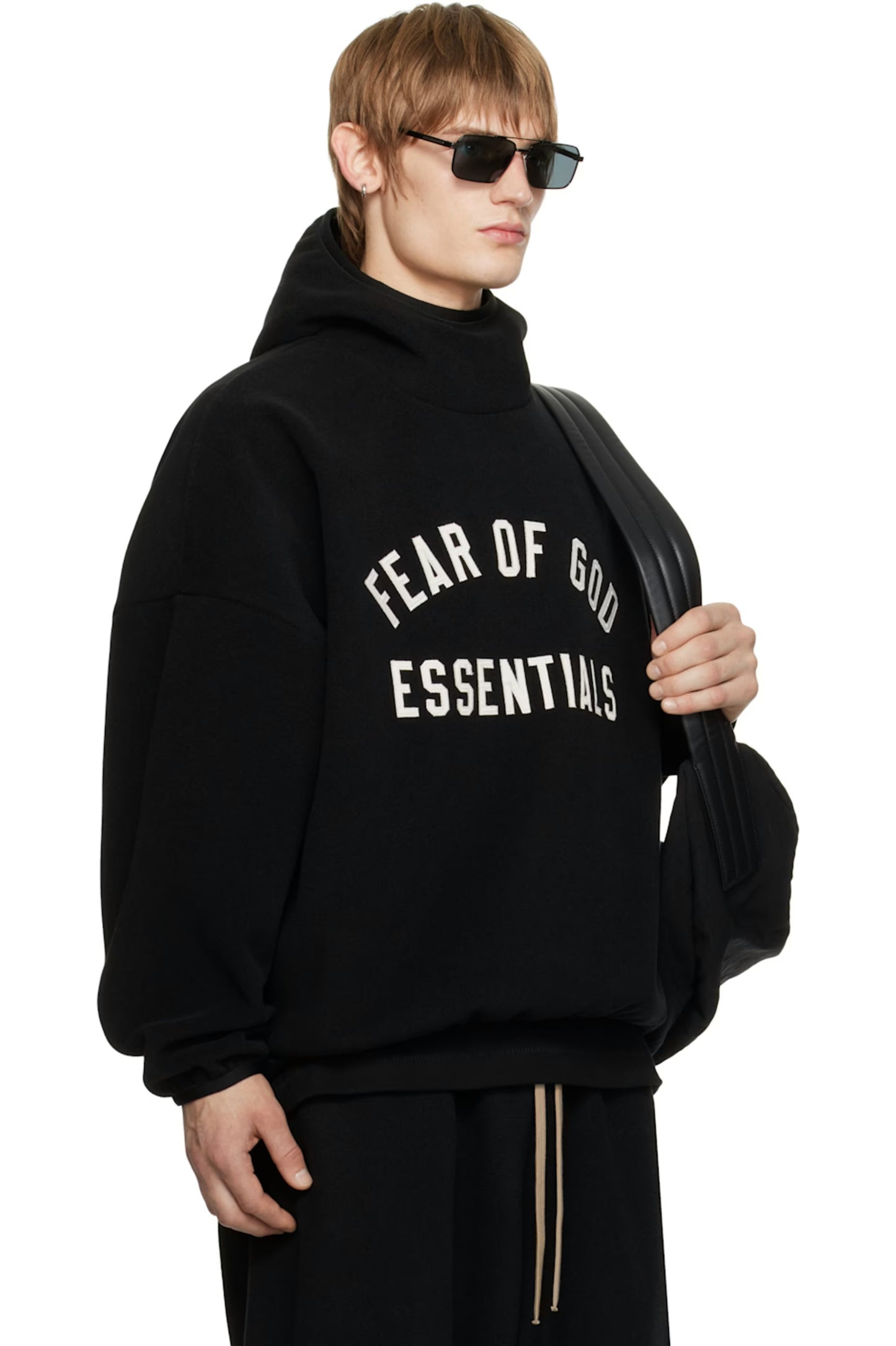 FEAR OF GOD ESSENTIALS Black Brushed Hoodie MENS