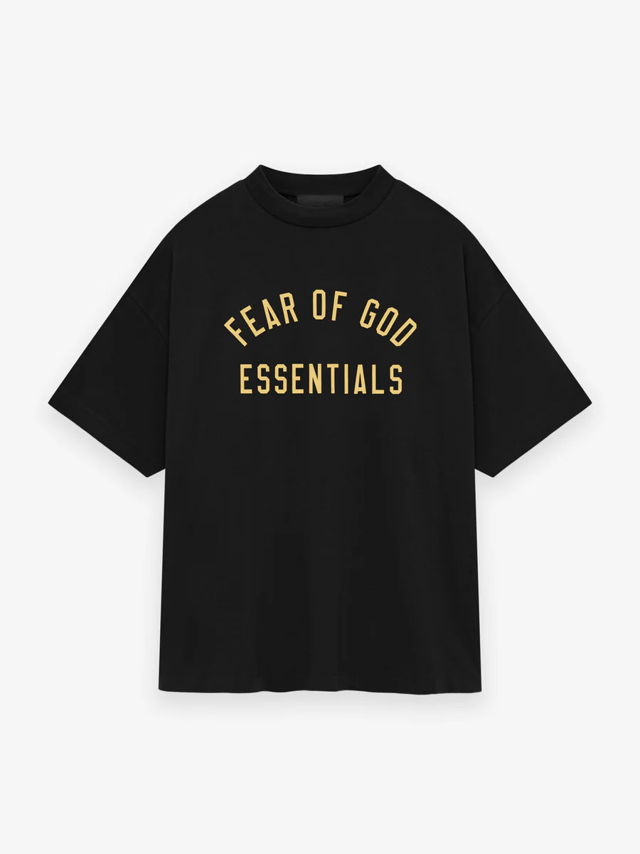 FEAR OF GOD ESSENTIALS Jersey Crewneck Black Tee MENS