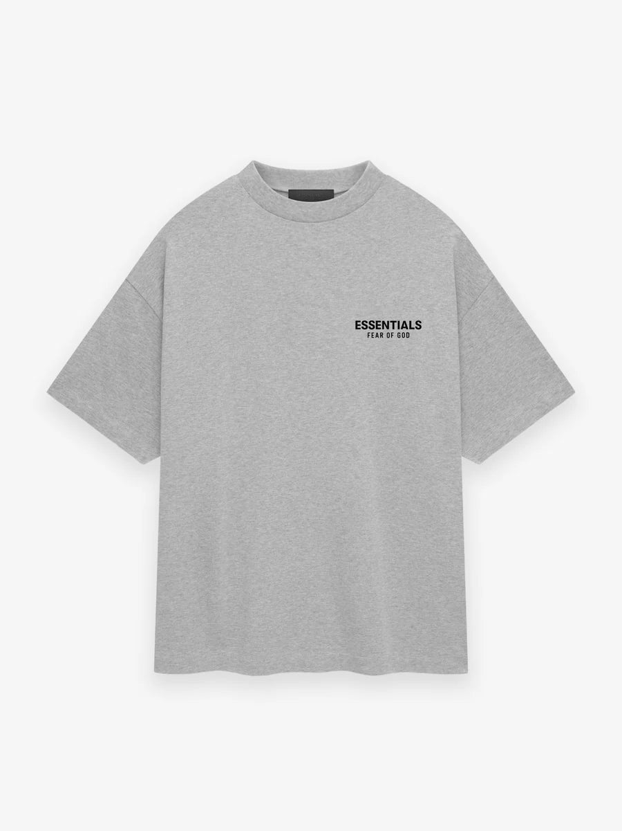 ESSENTIALS Jersey Crewneck Light Heather Grey T-Shirt Mens