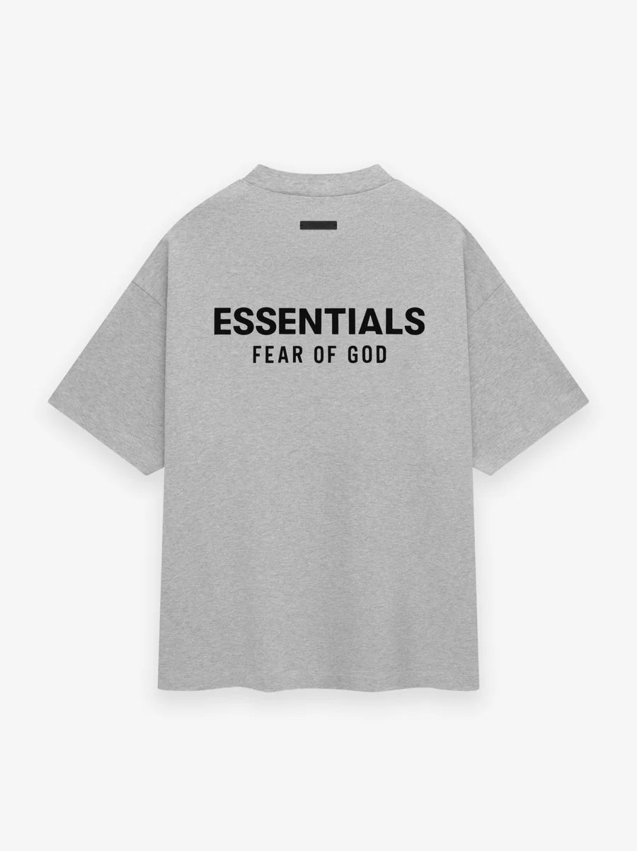 ESSENTIALS Jersey Crewneck Light Heather Grey T-Shirt Mens