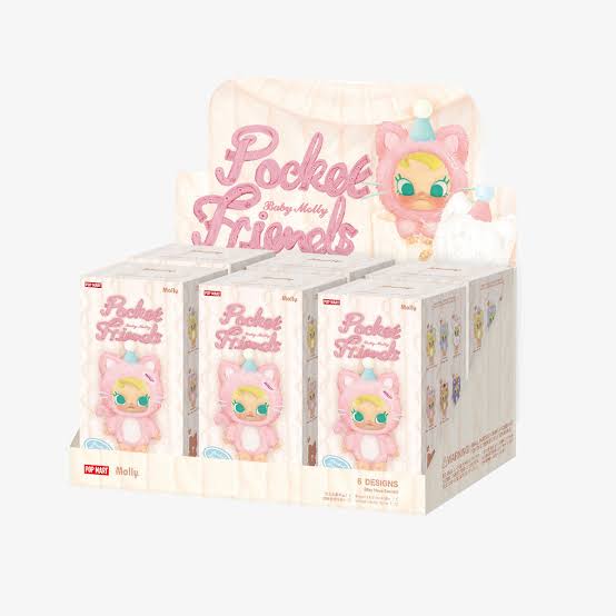 Pop Mart Baby Molly Pocket Friends Series Vinyl Plush Pendant Case (6 Blind Box)