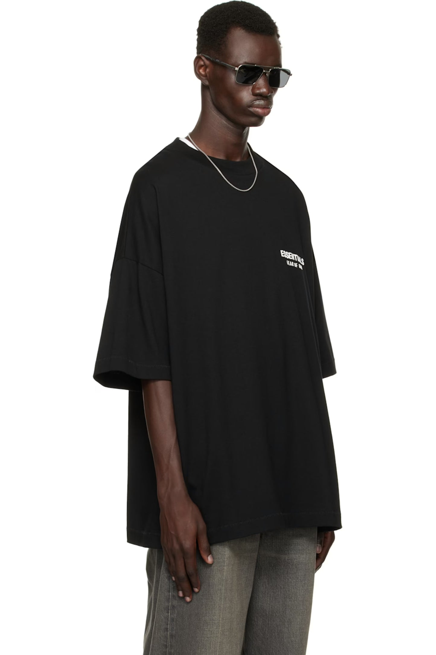 Fear of God ESSENTIALS “Black Jersey Crewneck” T-shirt MENS