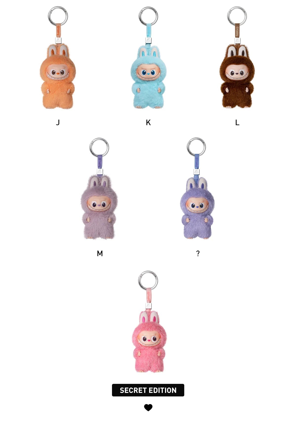 Labubu The Monsters PIN FOR LOVE Series Plush Pendant Blindbox (A-M)
