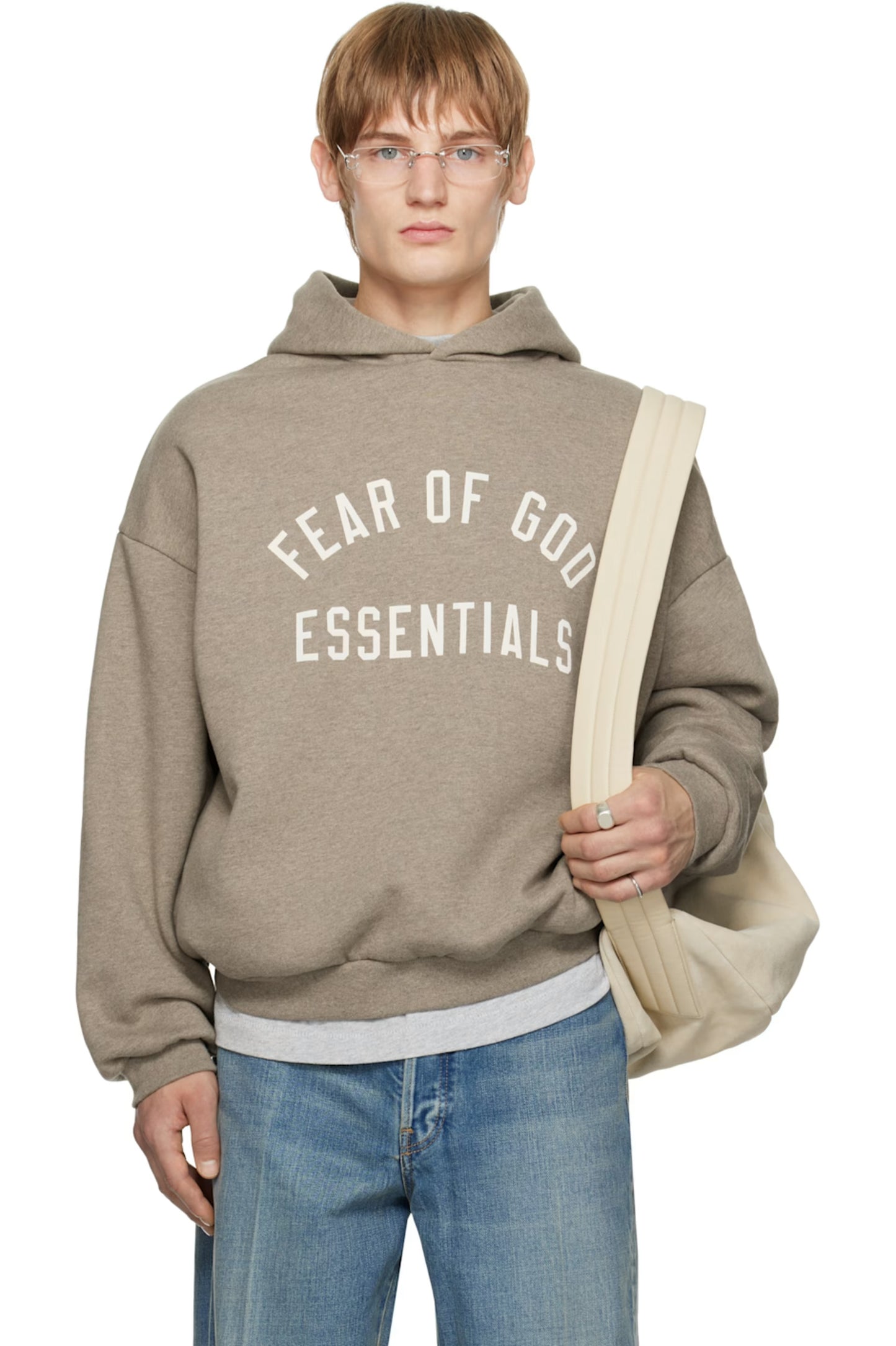 FEAR OF GOD ESSENTIALS Gray Fleece Hoodie MENS