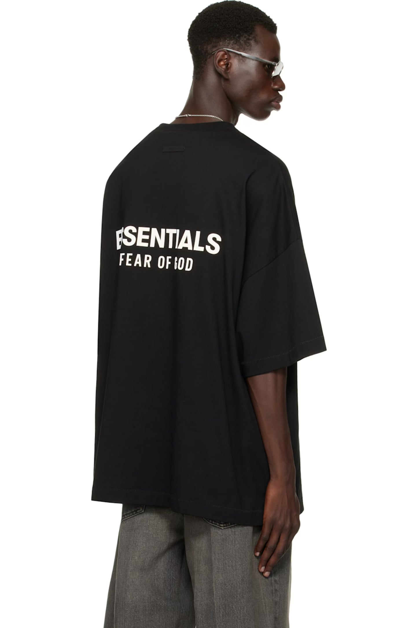 Fear of God ESSENTIALS “Black Jersey Crewneck” T-shirt MENS