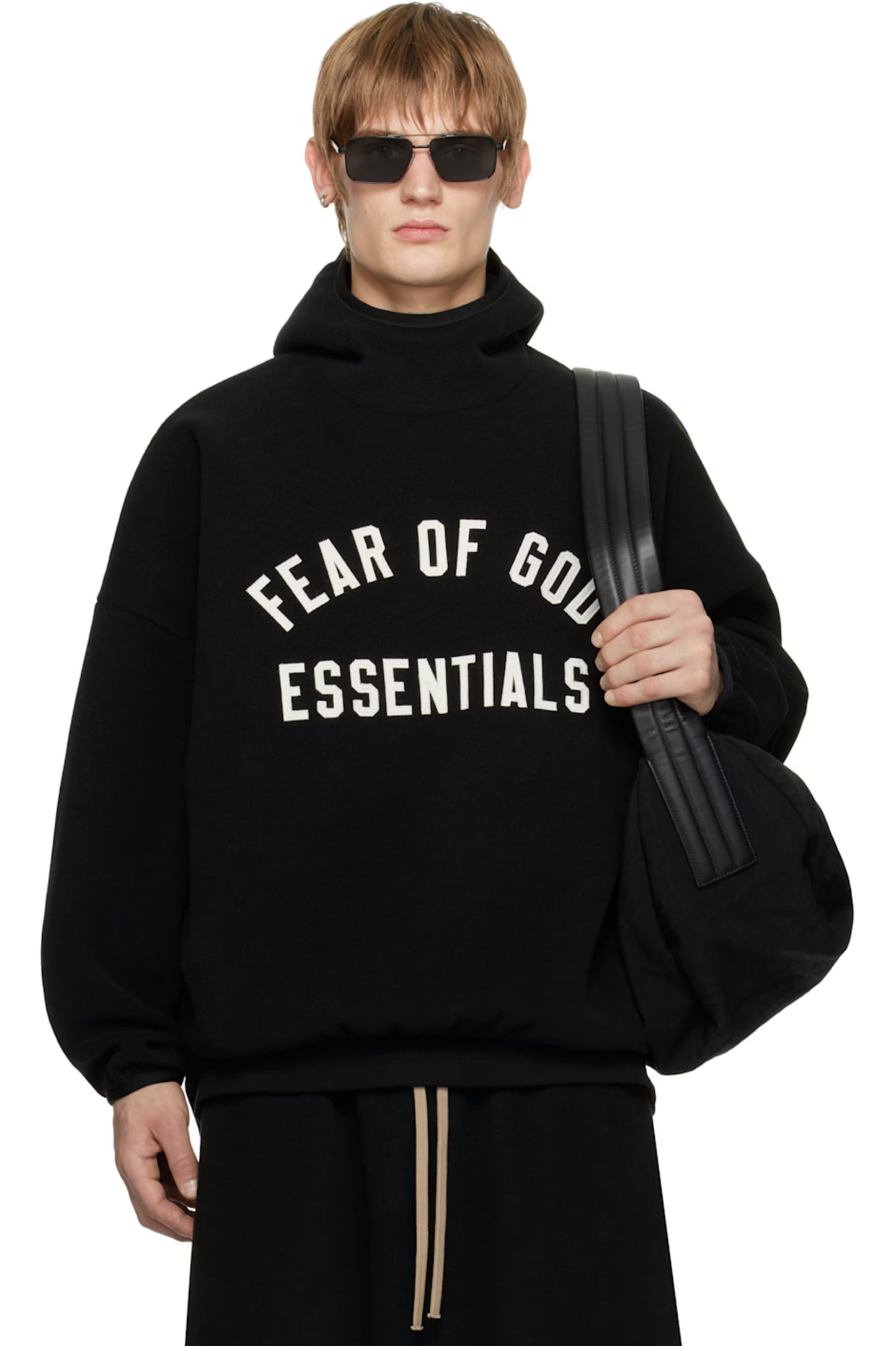 FEAR OF GOD ESSENTIALS Black Brushed Hoodie MENS