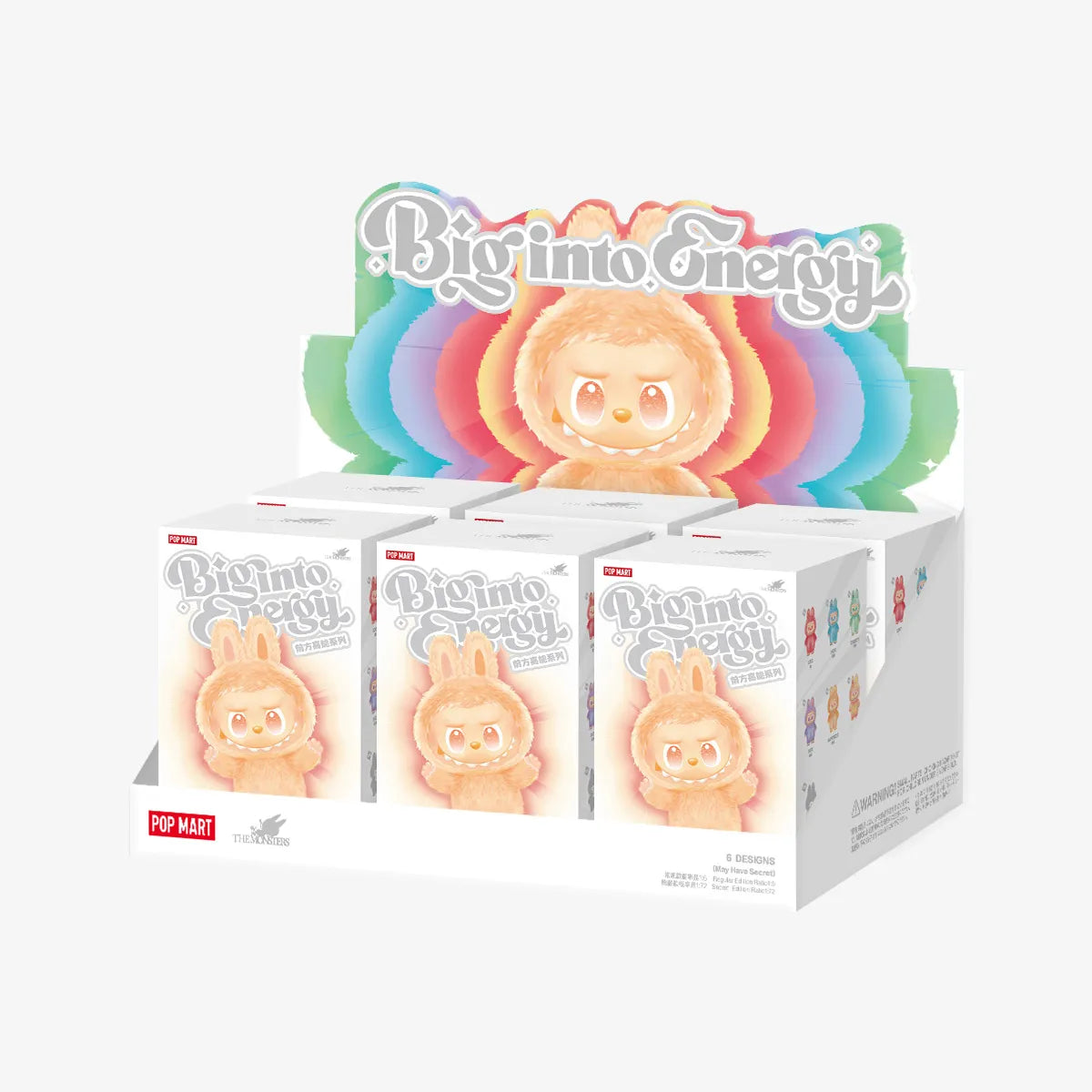 Pop Mart Labubu V3 The Monsters Big into Energy Series Vinyl Plush Pendant Sealed Case (6 Blind Boxes)