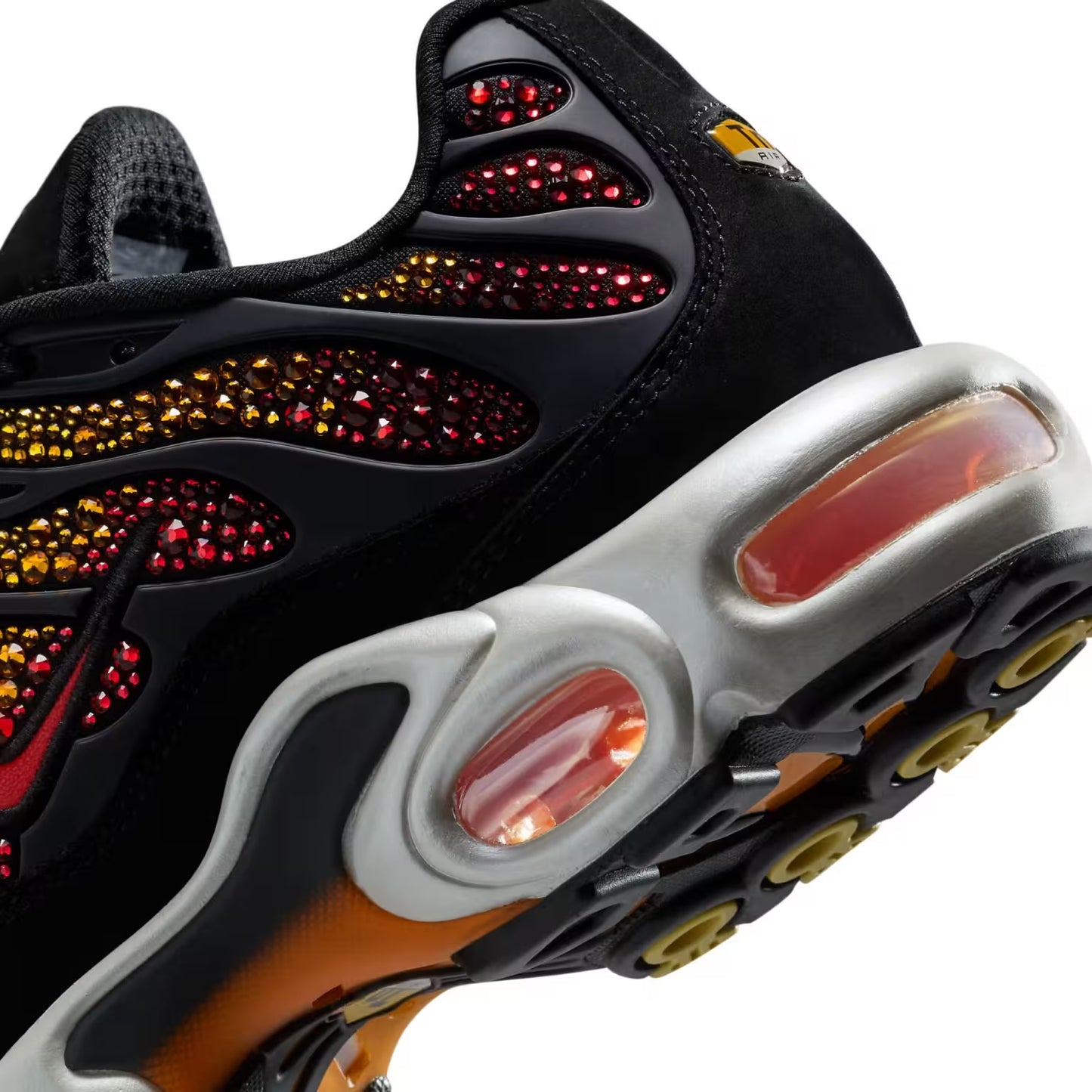 NIKE AIR MAX PLUS X SWAROVSKI CRYSTALS - BLACK/FIRE RED WOMENS