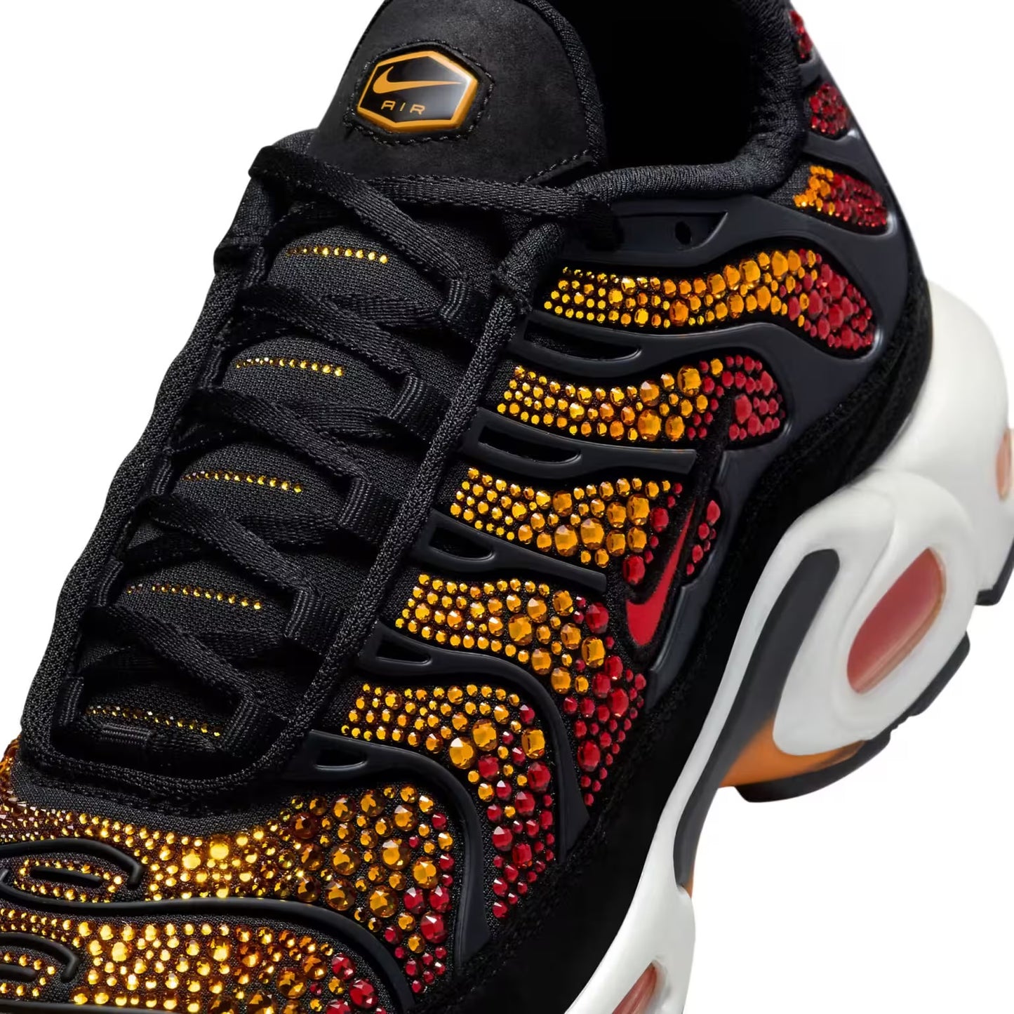 NIKE AIR MAX PLUS X SWAROVSKI CRYSTALS - BLACK/FIRE RED WOMENS