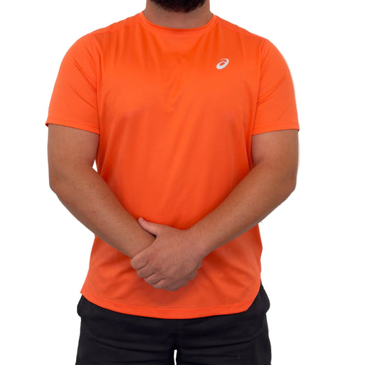 ASICS SILVER SHORT SLEEVE TOP CORAL REEF