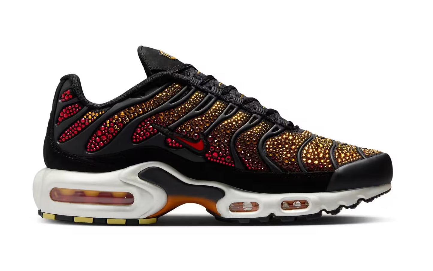 NIKE AIR MAX PLUS X SWAROVSKI CRYSTALS - BLACK/FIRE RED WOMENS