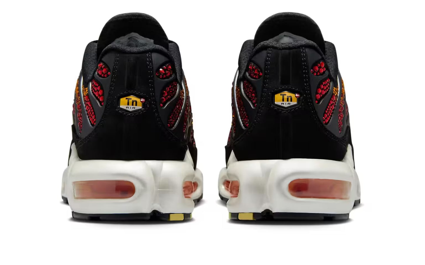 NIKE AIR MAX PLUS X SWAROVSKI CRYSTALS - BLACK/FIRE RED WOMENS