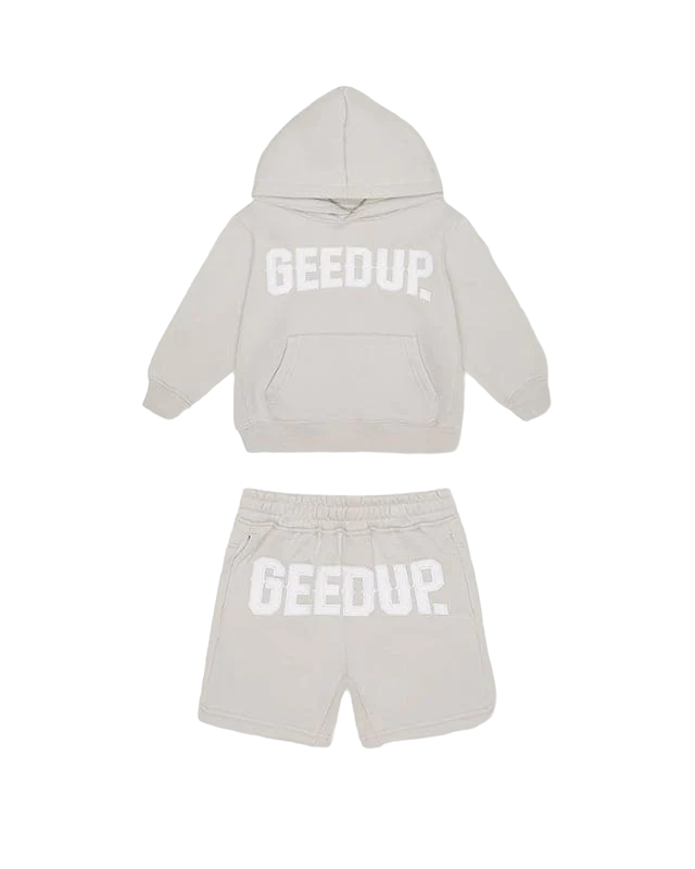 Geedup Cities Kids Tracksuit Grey/White